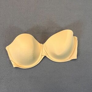 Maidenform Bra Womens Sz 36D Beige Comfort Extra‎ Coverage Underwire Strapless